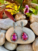 Ruby Sterling Silver Marcasite Earrings