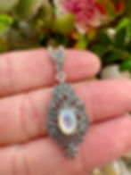 Mother of Pearl Marcasite Sterling Silver Necklace，great as gift, irish businese ,fast delivery