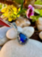 Sapphire Sterling Silver Marcasite Necklace