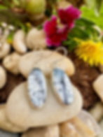 Handmade Genuine Dendritic Opal Sterling Silver Earrings