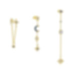 Northern Star and Moon Long Dangling Earrings