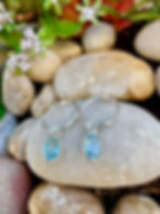 handmade genuine Blue Topaz sterling silver earrings, Jewelry set, Ireland Base, great as gift, fast delivery