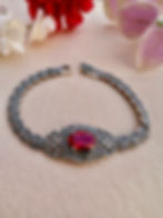 Art Deco Ruby Marcasite Sterling Silver Bracelet.Jewellery, gifts, Ireland,Xmas