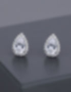 Timeless Sterling Silver Pear Drop CZ Stud Earrings,wedding gifts, Ireland, Daily earrings