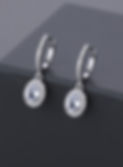 Timeless Pear Oval Halo Clear Zirconia Huggie  Earrings, gifts, irish business