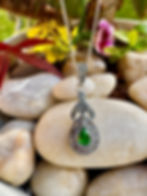 Emerald  Marcasite Sterling Silver Necklace