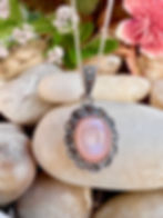 Pink Mother of Pearl  Marcasite Sterling Silver Necklace