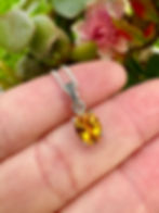 Dainty Citrine Sterling Silver Necklace