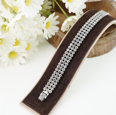 Art deco marcasite sterling silver bracelet